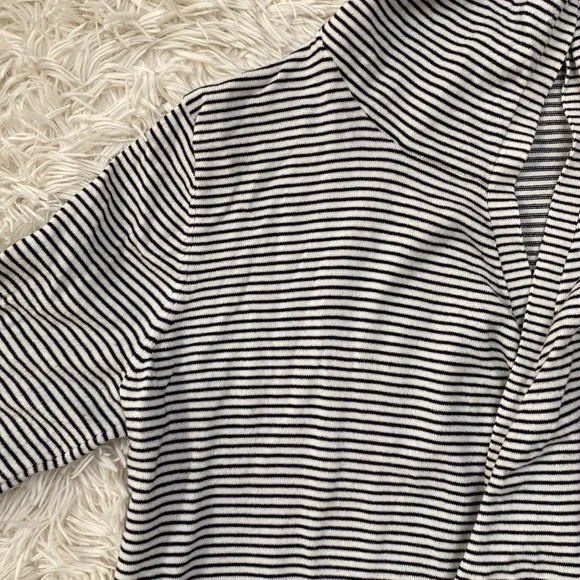 Loft Open Hooded Striped Cardigan 💗 White & Black - Picture 12 of 16